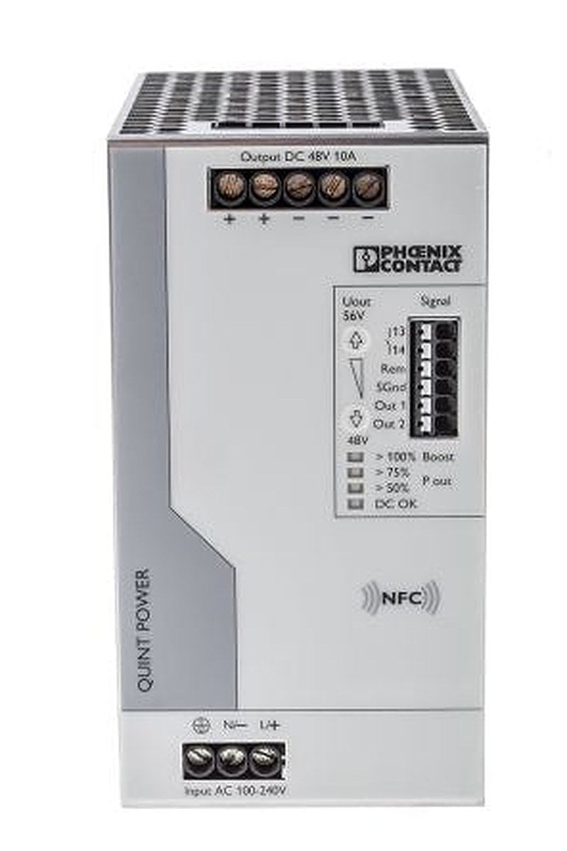 Phoenix Contact QUINT POWER Switched Mode DIN Rail Power Supply 250 V dc, 240V ac AC/DC Input 56V dc, 10 A Output DC 480