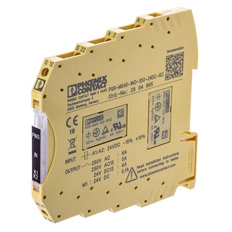 Phoenix Contact PSR-MS45-1NO-1DO-24DC-SC, 24V dc Safety Relay, 1 Safety Contacts, 1