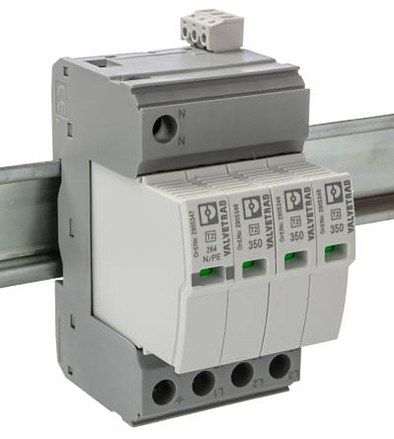 Phoenix Contact 3 Phase Surge Protector, 50 kA, 1.9 kV, DIN Rail