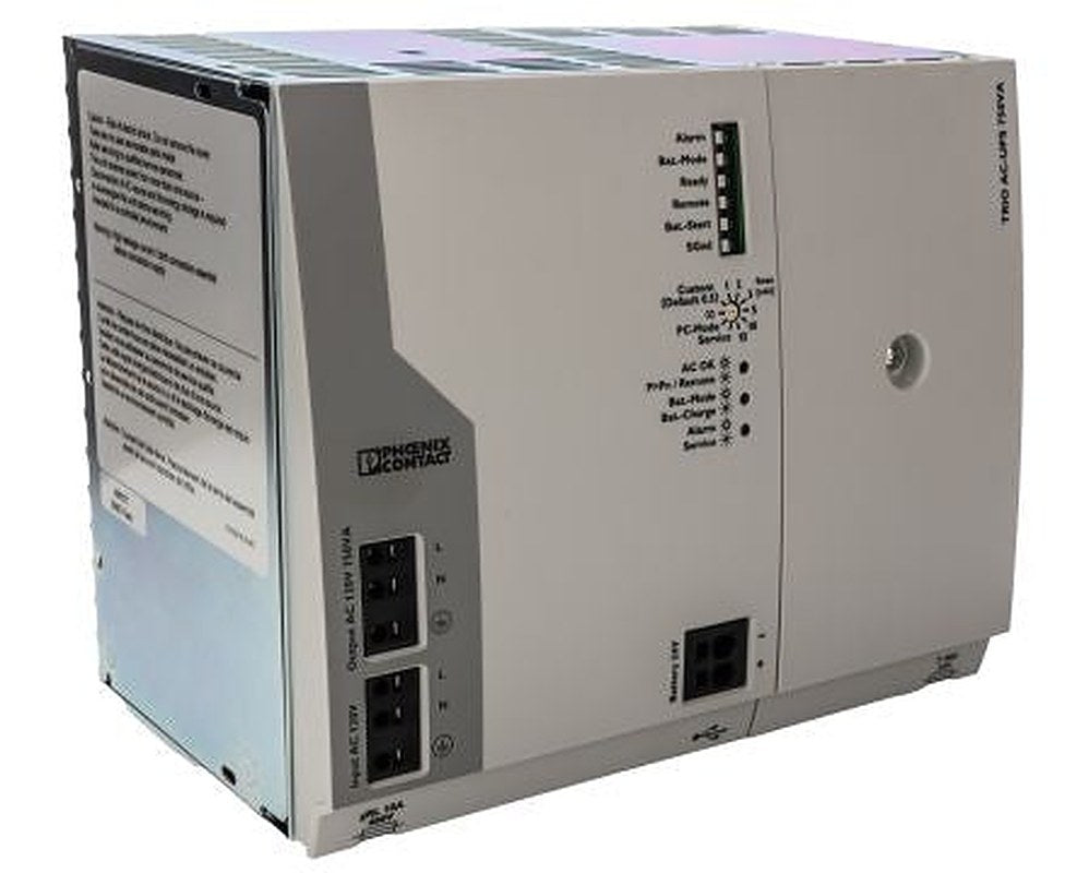Phoenix Contact 120V Input DIN Rail Uninterruptible power supply, 750 VA, TRIO-UPS 600 W