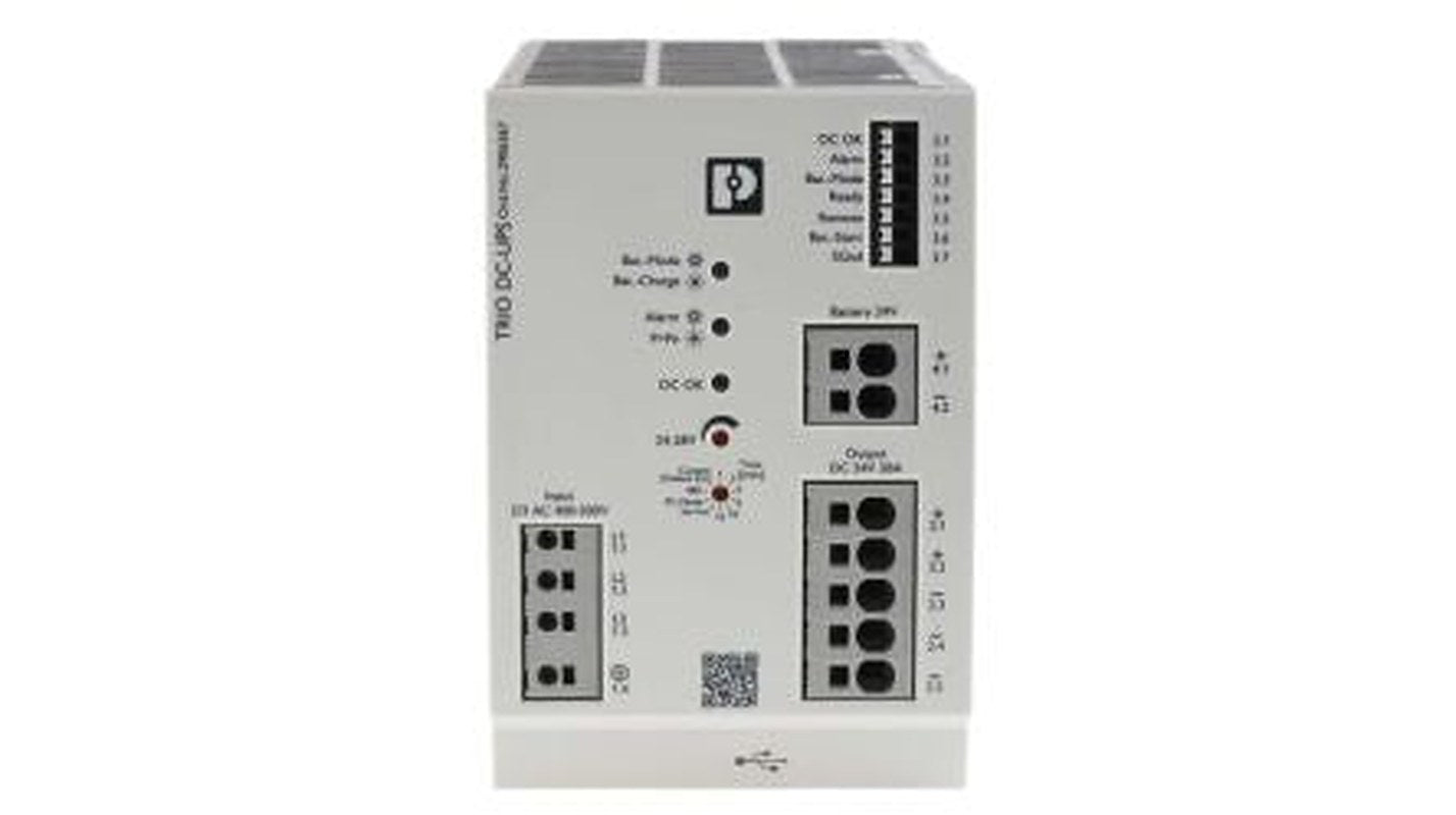 Phoenix Contact 400V ac Input DIN Rail Uninterruptible power supply, TRIO-UPS 480 W TRIO-UPS-2G/3AC/24DC/20