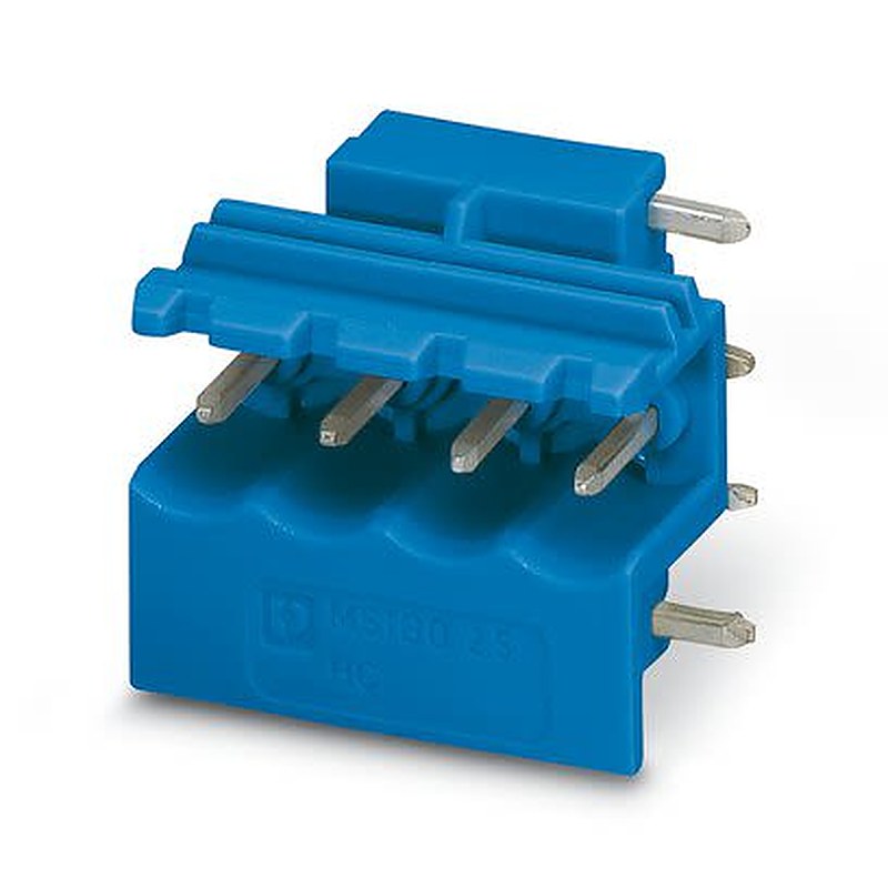 Phoenix Contact Wave Soldering Mount PCB Header, 4 Contact(s), 5 mm Pitch, 1 Row