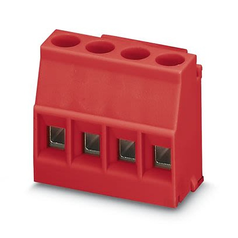 Phoenix Contact MKDSO Series PCB Terminal Block, 4-Contact, 5 mm Pitch, Wave Soldering Mount, 1 Row