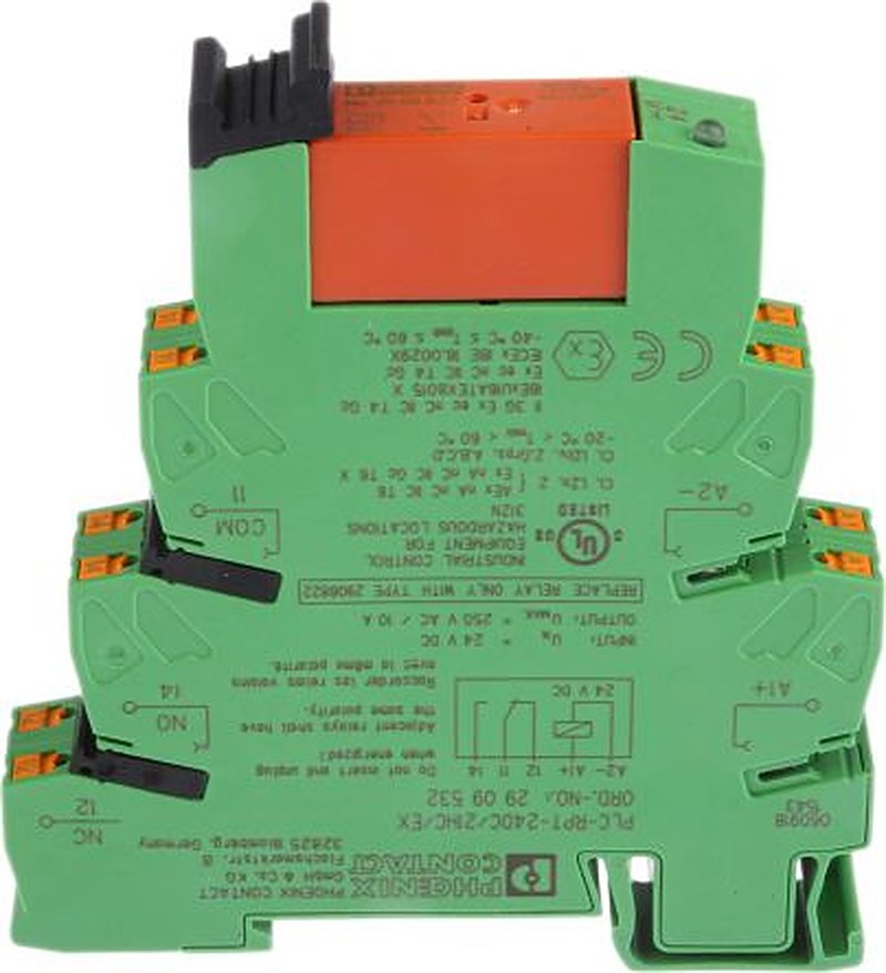 Phoenix Contact PLC-RPT-24DC/21HC/EX Series Interface Relay, DIN Rail, 24V dc Coil, SPDT, 18mA