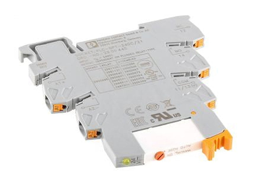 Phoenix Contact PLC-RPT- 24DC/21AU/MS Series Interface Relay, DIN Rail, 24V dc Coil, SPDT, 15.3mA