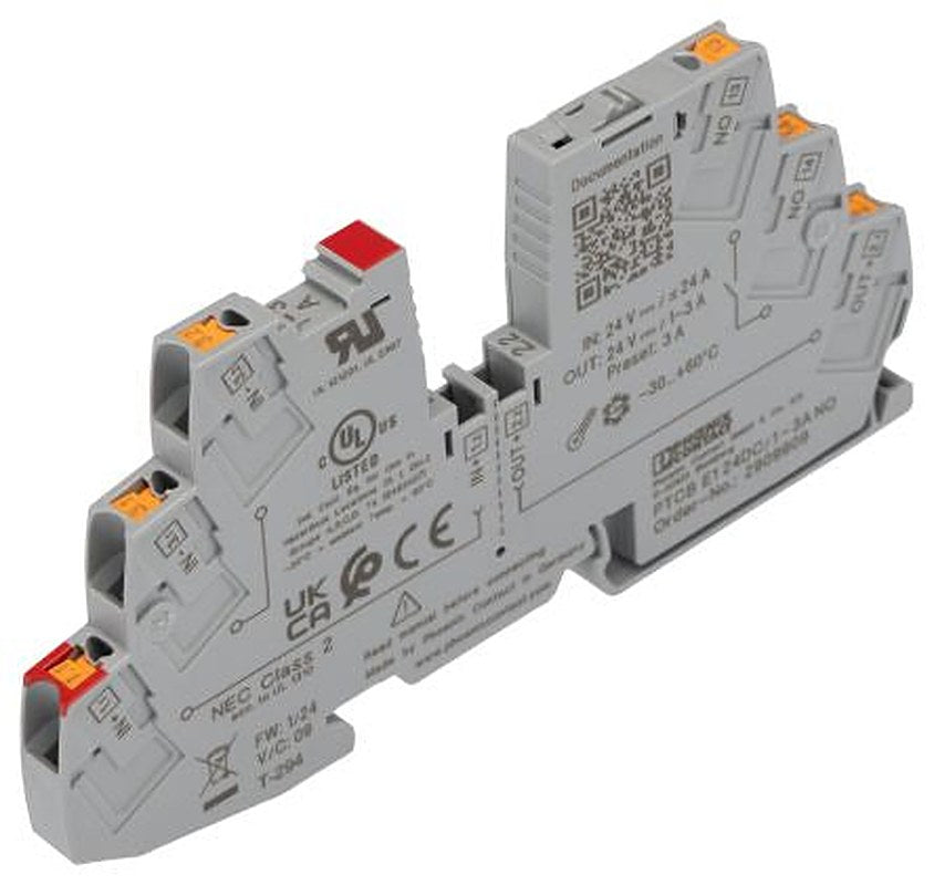 Phoenix Contact PTCB Electronic Circuit Breaker 3A 24V, DIN Rail Type E