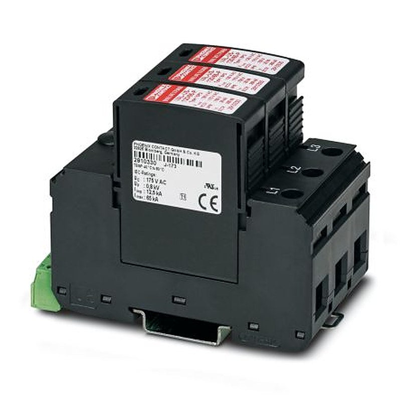 Phoenix Contact 3 Phase Surge Protector, 65 kA, 1200 V, DIN Rail
