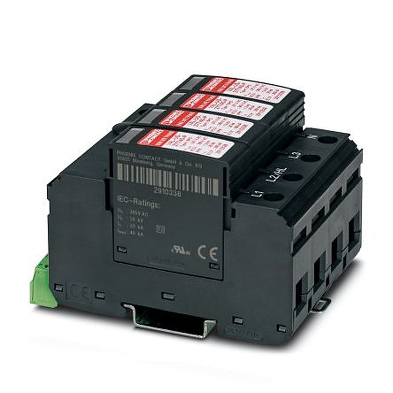 Phoenix Contact 3 Phase Surge Protector, 30 kA, 2500 V, DIN Rail