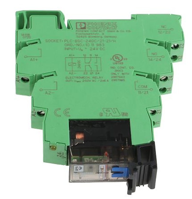 Phoenix Contact PLC-RSC- 24DC/21-21AU/MS Series Interface Relay, DIN Rail, 24V dc Coil, DPDT, 18mA