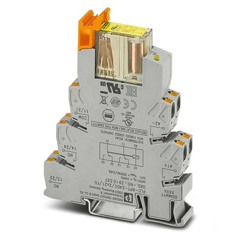 Phoenix Contact PLC-RPT Series Interface Relay, DIN Rail, 24V dc Coil, DPDT, 30mA