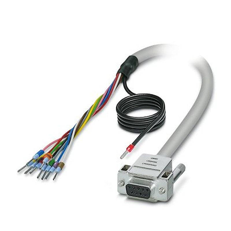 Phoenix Contact Female D-Sub 9-Pin Unterminated Serial Cable, 1.5 m Semi-Rigid Polyvinyl Chloride, D9SUB Series