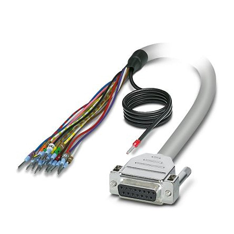 Phoenix Contact Female D-Sub 15-Pin Unterminated Cable, 2 m Polyvinyl Chloride, D15SUB Series