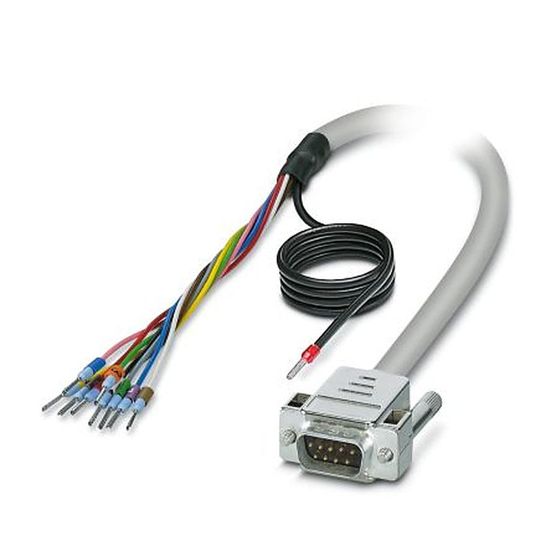 Phoenix Contact Male D-Sub 9-Pin Unterminated Cable, 3 m Semi-Rigid Polyvinyl Chloride, 25/S, CABLE-D-9SUB/M/OE/0 Series