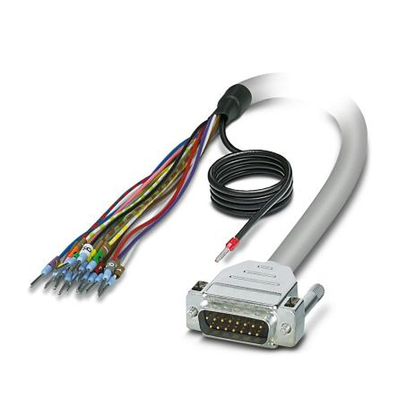 Phoenix Contact Male D-Sub 15-Pin to Male D-Sub Pin Strip Serial Cable, 6 m Semi-Rigid Polyvinyl Chloride, 25/S,