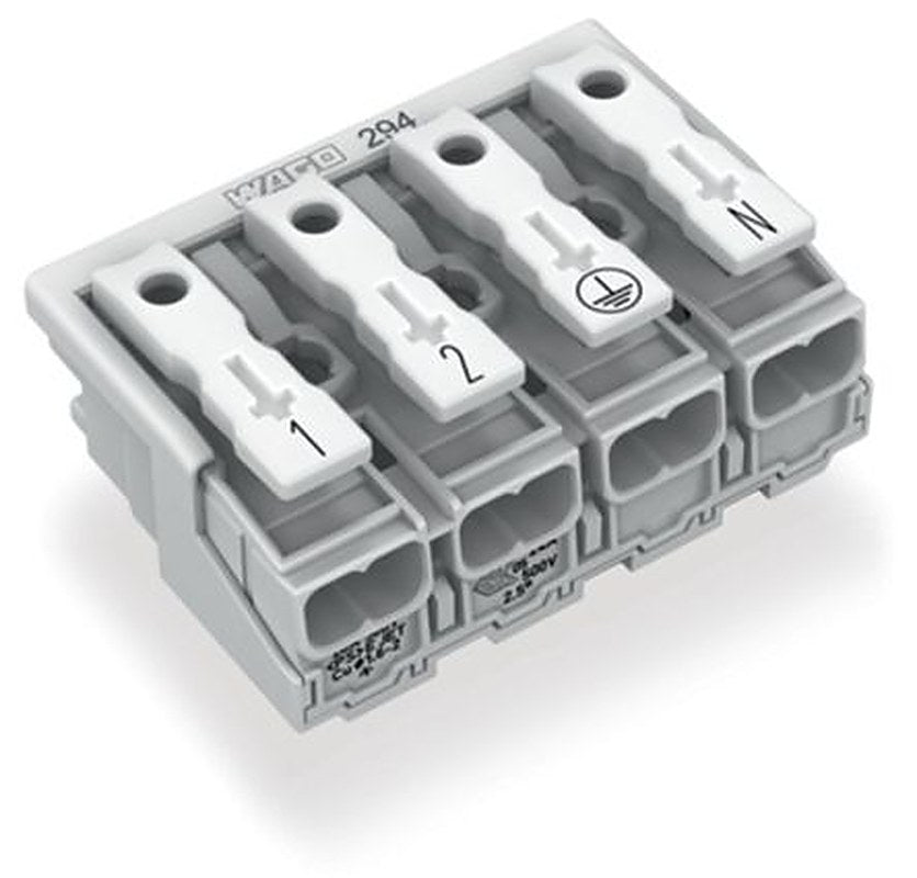 WAGO 294 Series Plug-in Connector Female Push-in, 4-Pole, 24A, 4-Way