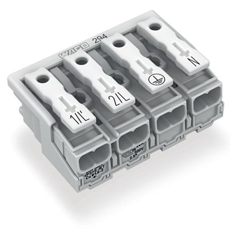 WAGO 294 Series Plug-in Connector Female Push-in, 4-Pole, 24A, 4-Way