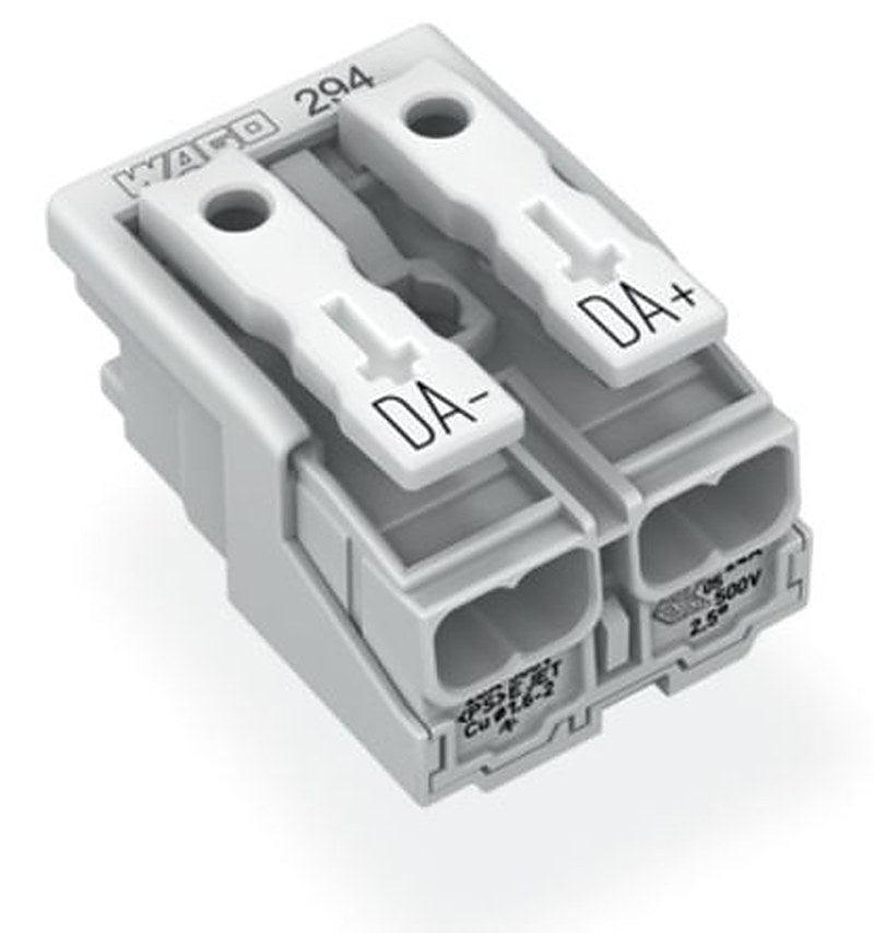 WAGO 294 Series Plug-in Connector Female Push-in, 2-Pole, 24A, 2-Way