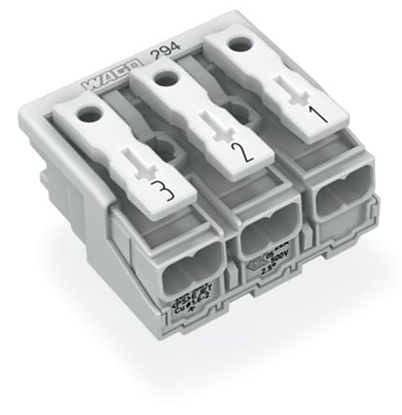 WAGO 294 Series Plug-in Connector Female Push-in, 3-Pole, 24A, 3-Way