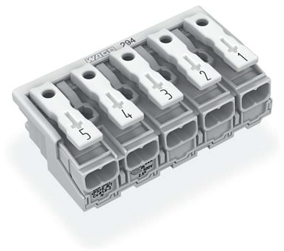 WAGO 294 Series Plug-in Connector Female Push-in, 5-Pole, 24A, 5-Way