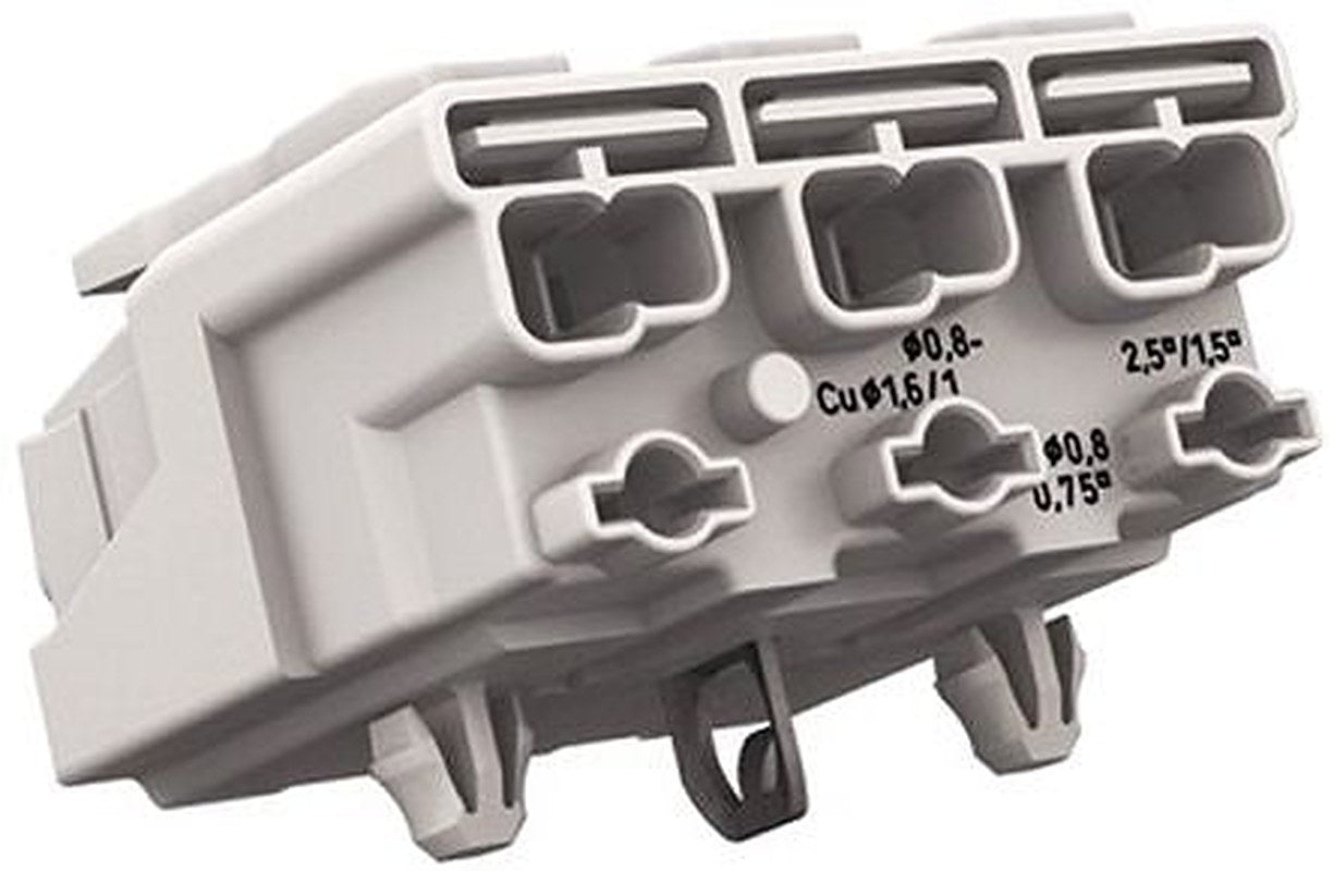 WAGO 294 Series Snap-in Power Supply Connector Female Push-in, 3-Pole, 24A, 3-Way