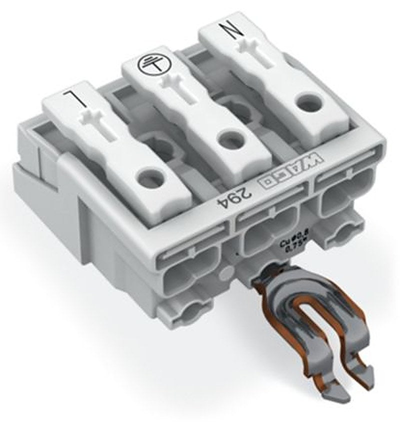 WAGO 294 Series Plug-in Connector Female Push-in, 3-Pole, 24A, 3-Way