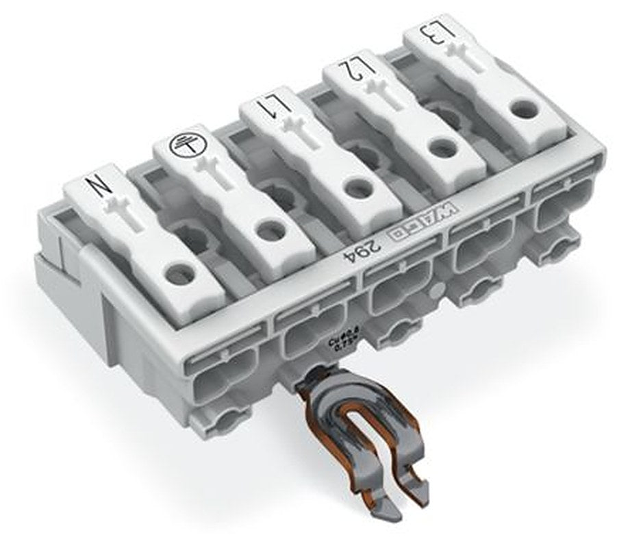WAGO 294 Series Plug-in Connector Female Push-in, 5-Pole, 24A, 5-Way