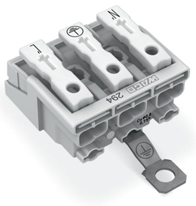 WAGO 294 Series Plug-in Connector Female Push-in, 3-Pole, 24A, 3-Way