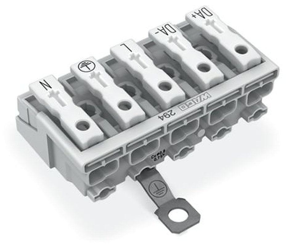 WAGO 294 Series Plug-in Male Lighting Connector Male Push-in, 5-Pole, 24A, 5-Way