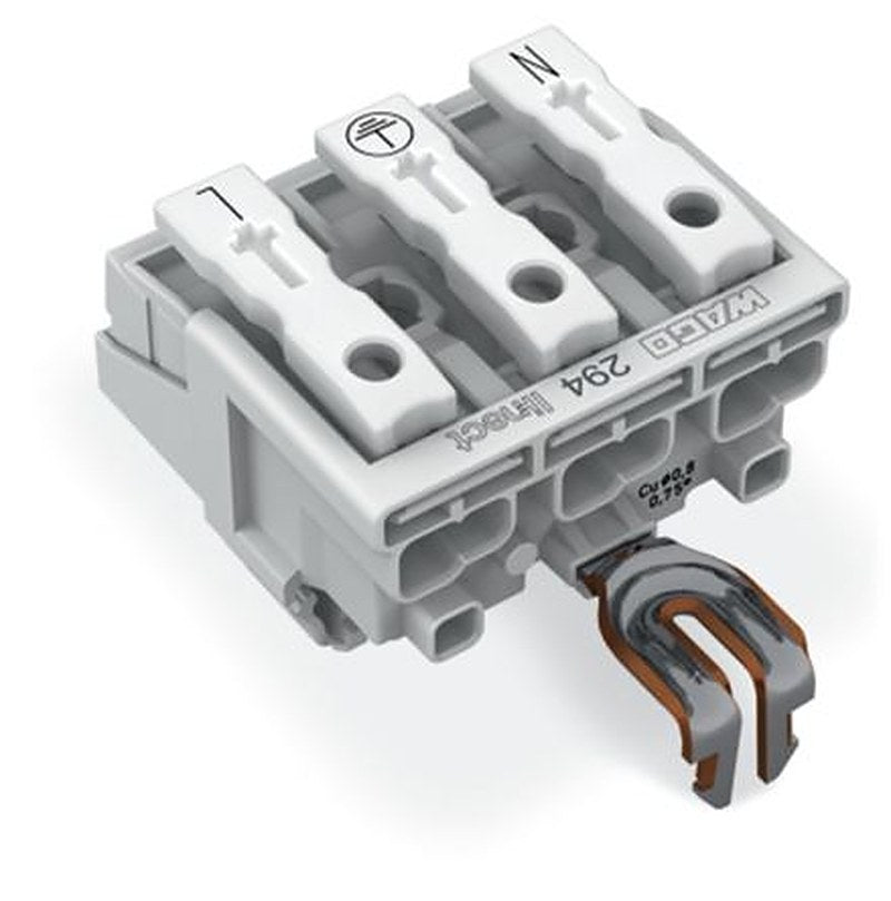 WAGO 294 Series Plug-in Connector Female Push-in, 3-Pole, 24A, 3-Way