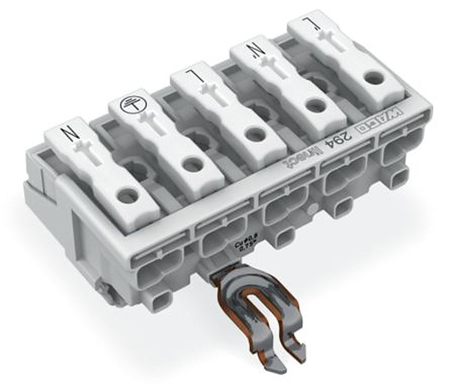 WAGO 294 Series Plug-in Connector Female Push-in, 5-Pole, 16A, 5-Way