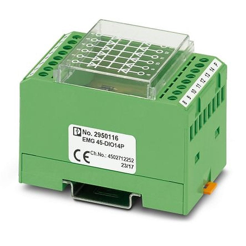 Phoenix Contact 2950116 EMG 45-DIO14P Series Component Terminal Block Green, 0.2mm², 4 mm², Screw