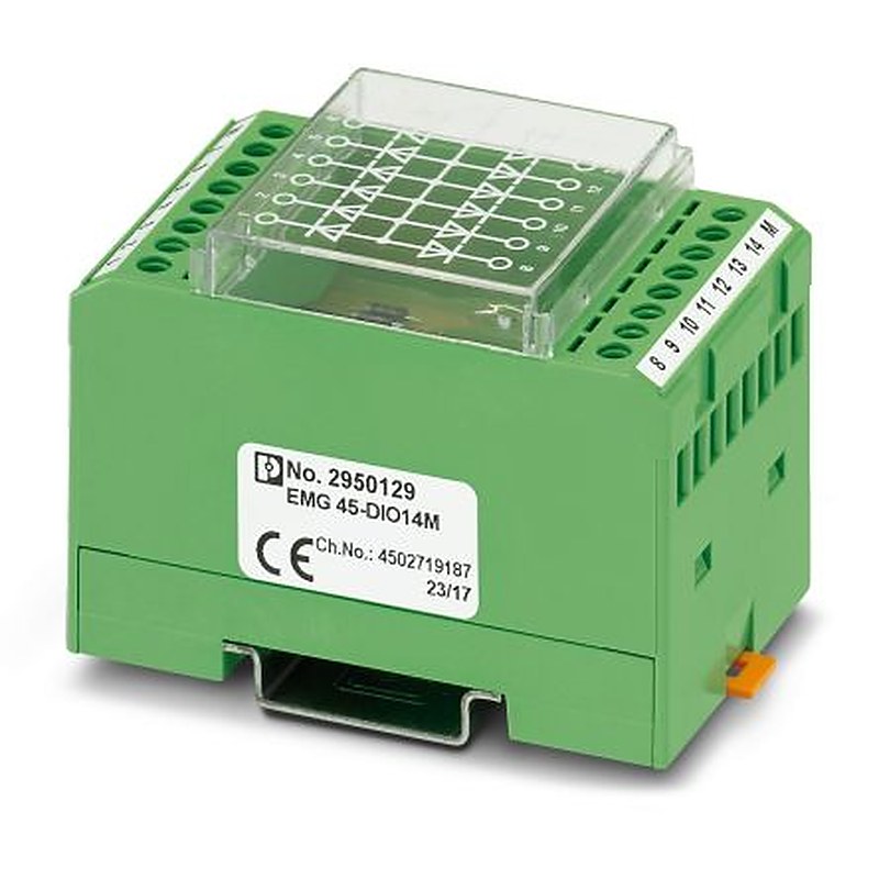 Phoenix Contact 2950129 EMG 45-DIO14M Series Component Terminal Block Green, 0.2mm², 4 mm², Screw