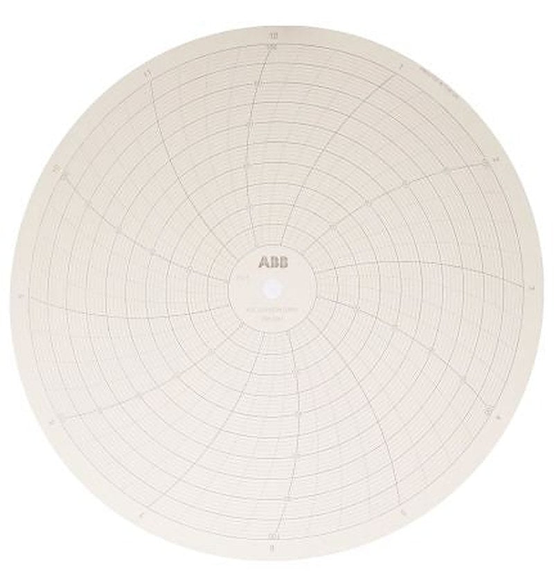 ABB 296 Rotary Chart Paper for use with ABB Rotary Chart Recorder, 12h 0 to 100°C