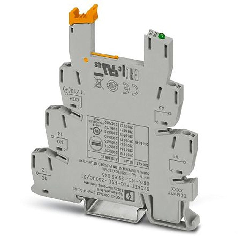 Phoenix Contact PLC-BSC 1 Way 230V ac/dc DIN Rail Relay Socket, for use with PLC Series