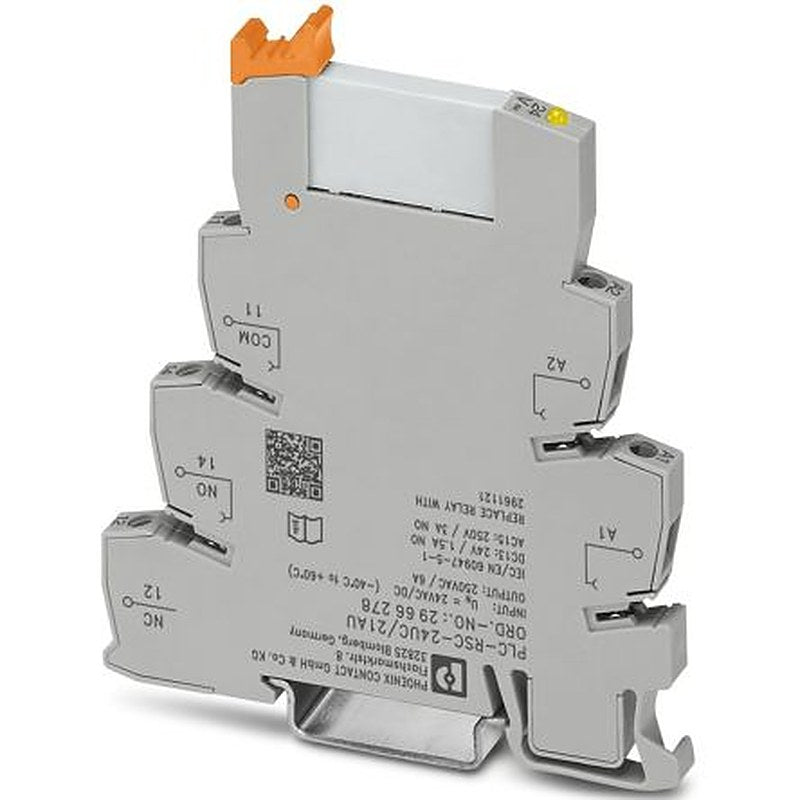 Phoenix Contact PLC-RSC- 24UC/21AU Series Interface Relay, Chassis, 24V ac/dc Coil, SPDT, 11mA
