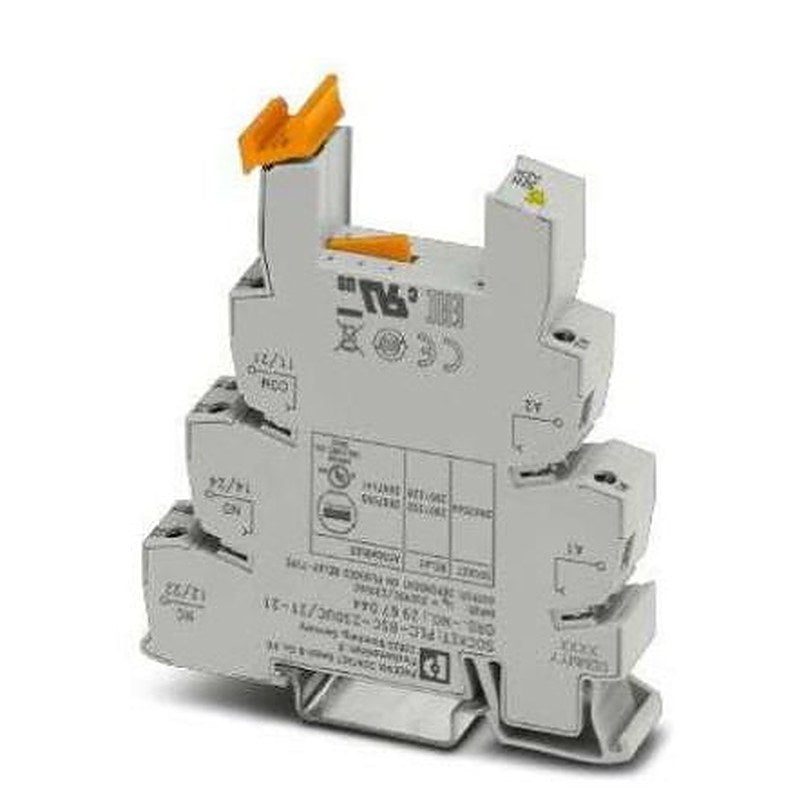 Phoenix Contact PLC-INTERFACE 2 Way 230V ac DIN Rail Relay Socket, for use with Miniature relays REL-MR-110DC/21-21AU,