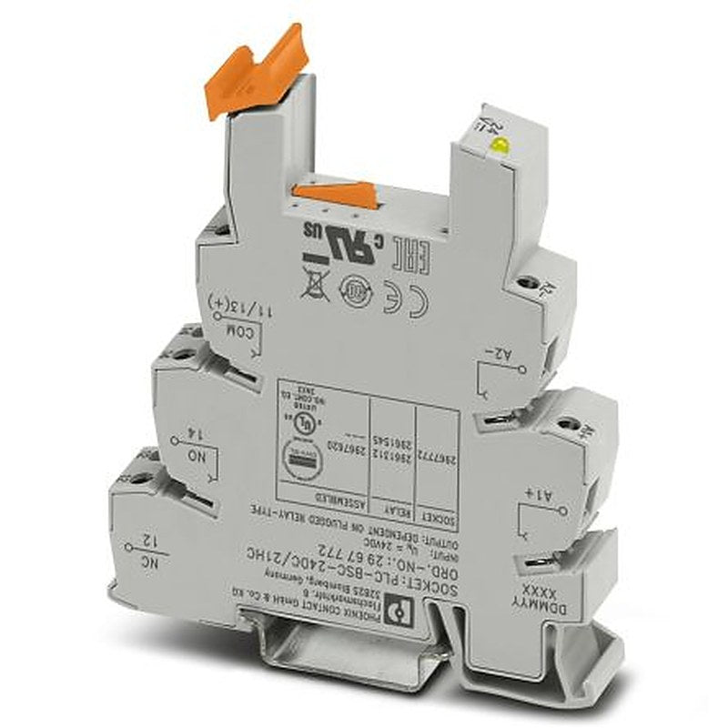 Phoenix Contact PLC-BSC 1 Way 24V ac/dc DIN Rail Relay Base, for use with PLC Series