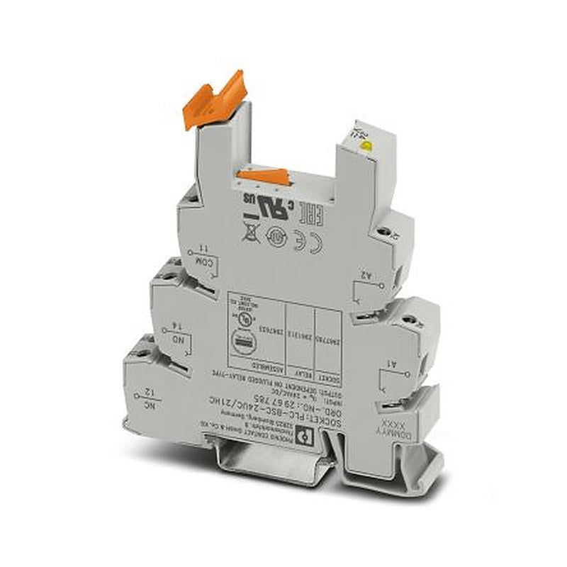 Phoenix Contact PLC-BSC- 24UC/21HC 1 Way 24V ac/dc DIN Rail Module, for use with High Continuous Currents