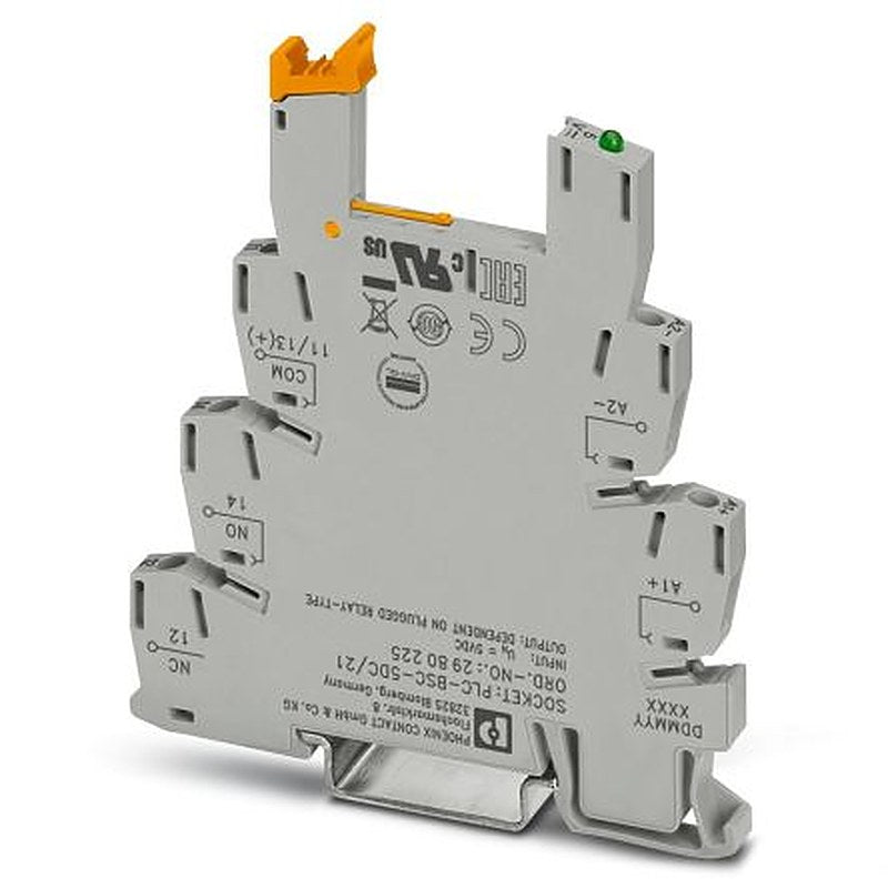 Phoenix Contact 2980225 5V dc DIN Rail Relay Socket, for use with PLC Series