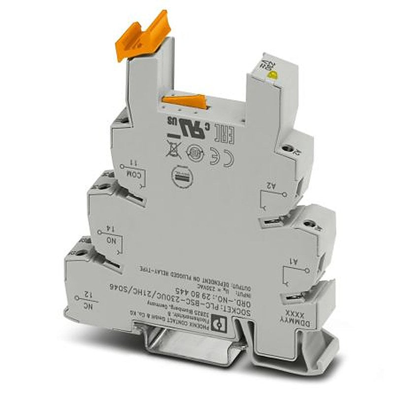 Phoenix Contact PLC-BSC 1 Way 230V ac DIN Rail Relay Socket, for use with 14 mm PLC Basic Terminal Block With