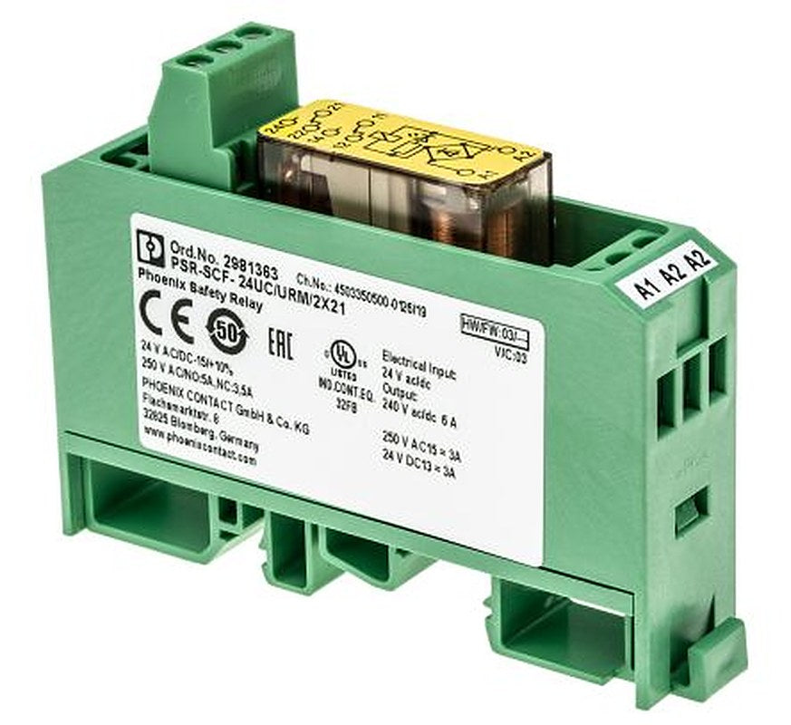 Phoenix Contact DIN Rail Force Guided Relay, 24V dc Coil Voltage, 2-Pole, DPDT