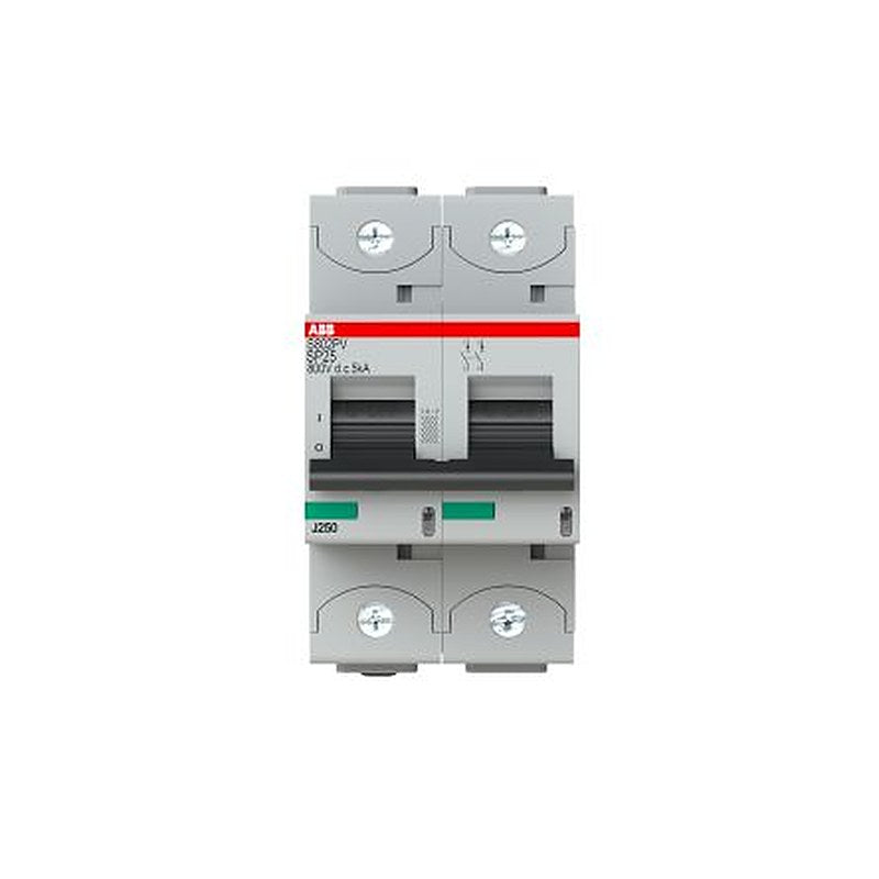 ABB S800PV S800PV Miniature Circuit Breaker, 2-Pole, 25A, Type B, 800 V dc DC, 5 kA Breaking Capacity