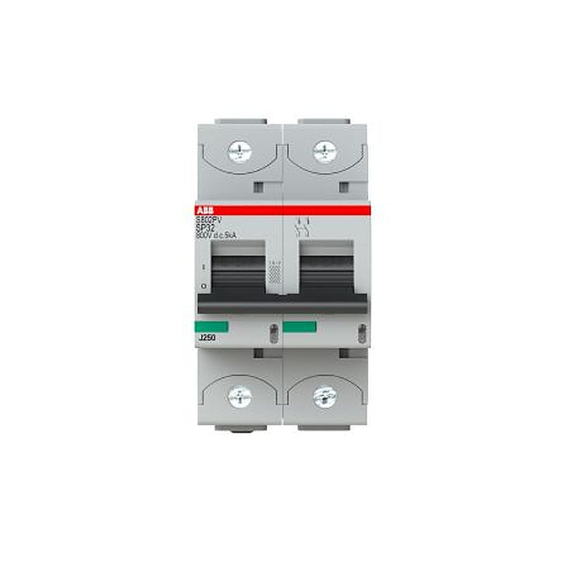 ABB S800PV S800PV Miniature Circuit Breaker, 2-Pole, 32A, Type B, 800 V dc DC, 5 kA Breaking Capacity