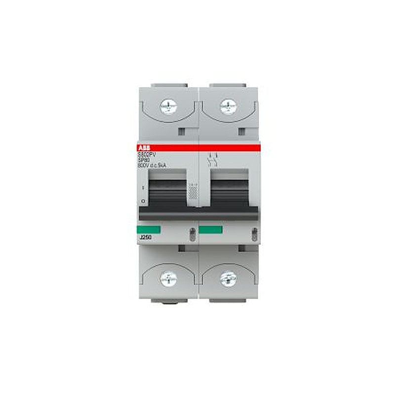 ABB S800PV S800PV Miniature Circuit Breaker, 2-Pole, 80A, Type B, 800 V dc DC, 5 kA Breaking Capacity