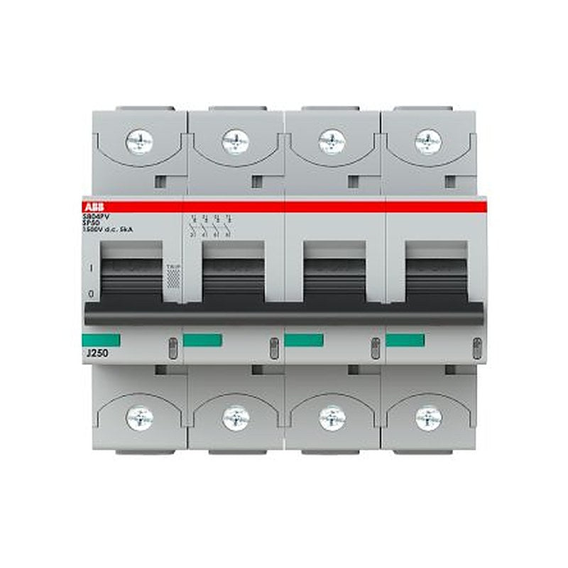 ABB S800PV S800PV Miniature Circuit Breaker, 4-Pole, 50A, Type B, 1500 V dc DC, 5 kA Breaking Capacity