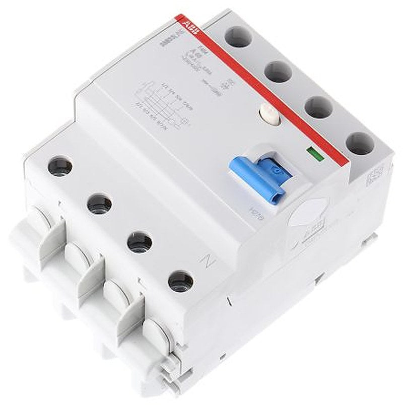 ABB F404 Series Residual Current Circuit Breaker, 40A, 3-Pole, 30 mA, Type A, 1 kA 400V ac