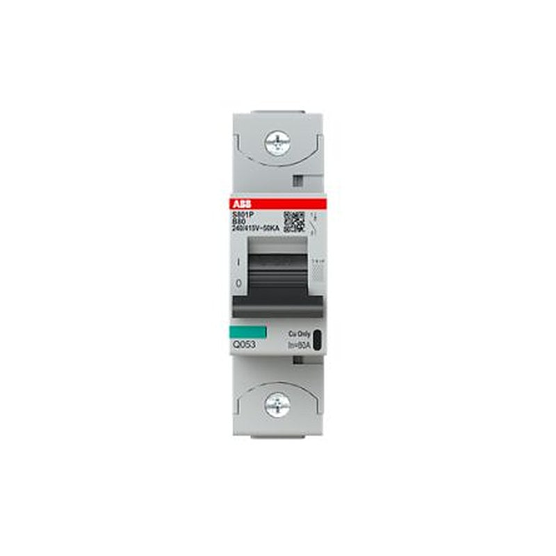 ABB High Performance S800N Miniature Circuit Breaker, 1-Pole, 80A, Type B, 690V ac AC, 125 V dc DC, 50 kA Breaking