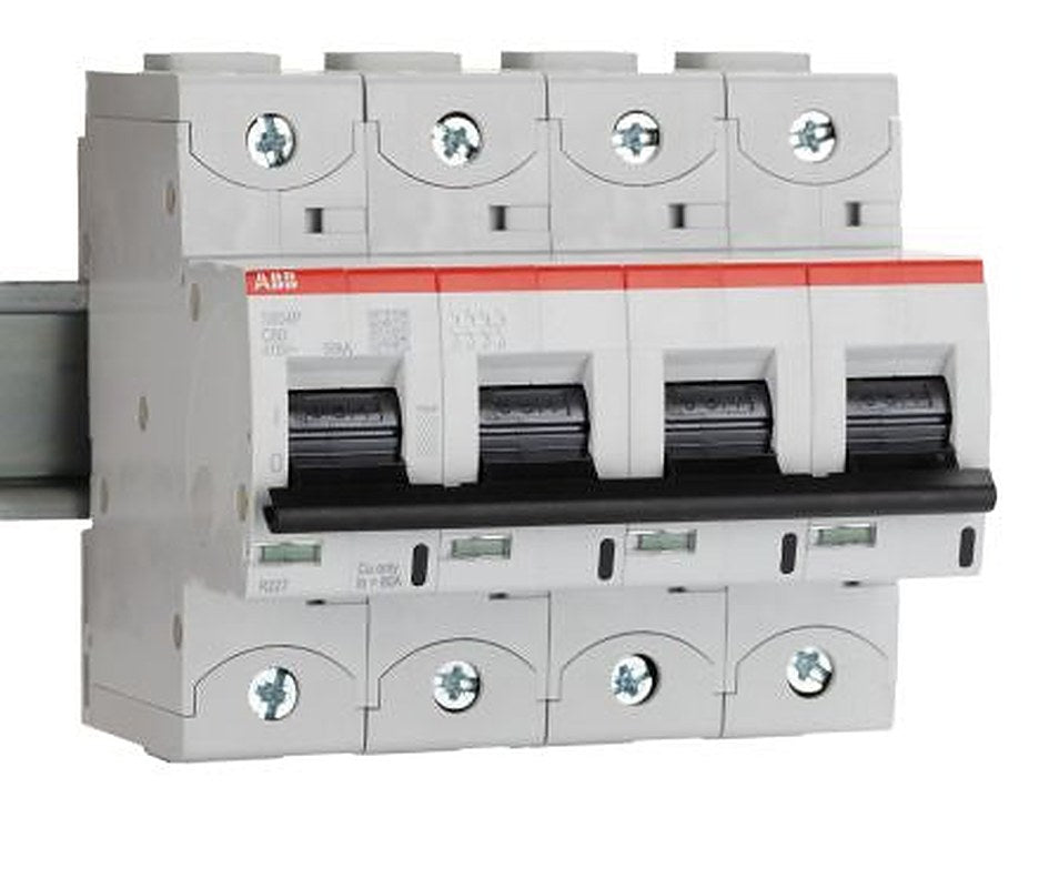 ABB High Performance S800C Miniature Circuit Breaker, 4-Pole, 80A, Type C, 690V ac AC, 500 V dc DC, 25 kA Breaking