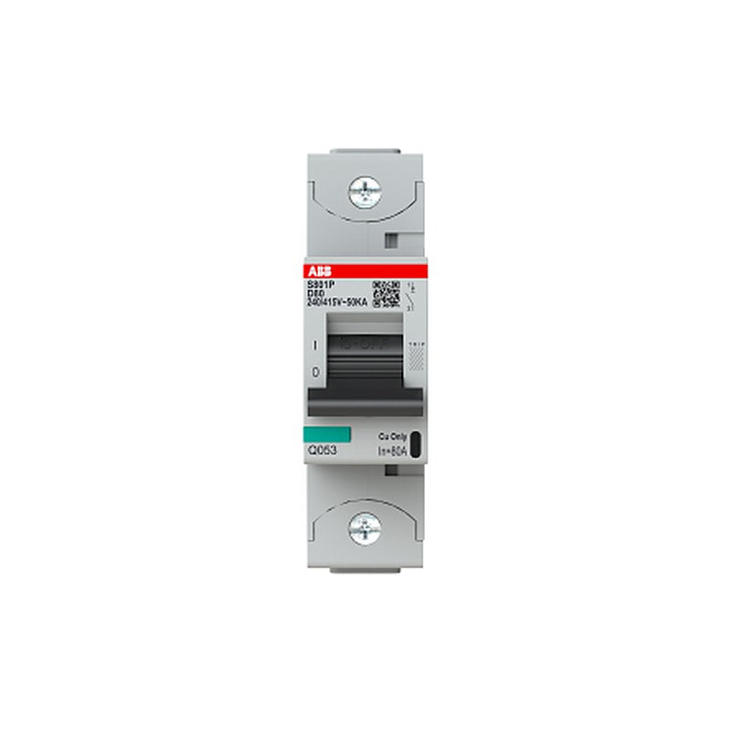 ABB High Performance S800S Miniature Circuit Breaker, 1-Pole, 80A, Type D, 230V, 400 V AC, 250 V dc DC, 50 kA Breaking