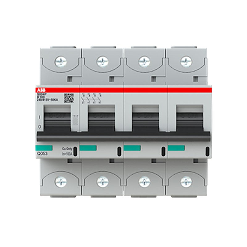 ABB S800 2CC Circuit Breaker, 4-Pole, 100A, K, 690V AC, 500 V DC, 40 kA Breaking Capacity